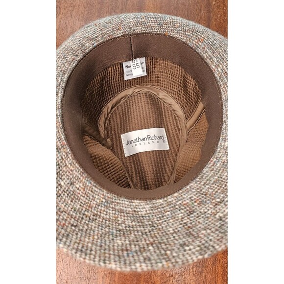 Jonathan Richards "Robbie" Taupe 100% Wool Tweed Fedora 55/6 3/4 NWT - Picture 6 of 8
